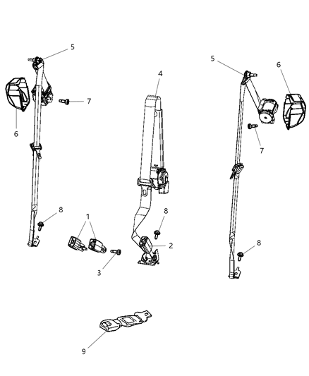 2013 Jeep Grand Cherokee Seat Belts Second Row Diagram