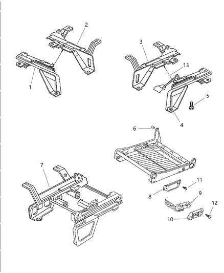 2002 Dodge Ram 3500 Adjusters - Split Bench Seat Diagram