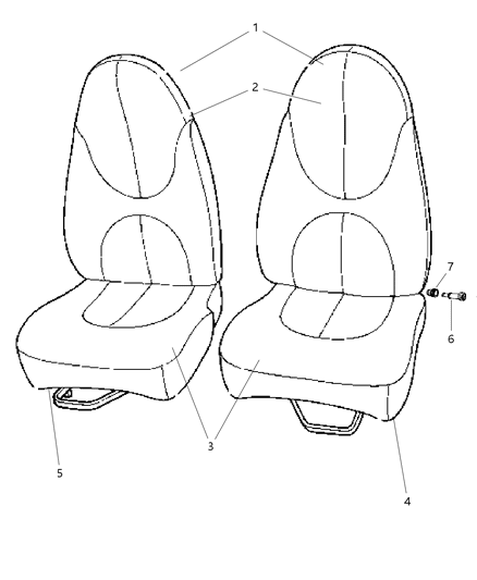 1999 Dodge Dakota Front Bucket Seat Diagram