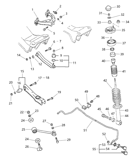 1997 Dodge Avenger Suspension - Rear Diagram