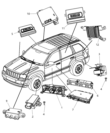 2009 Jeep Commander Module-Transfer Case Control Diagram for 56044199AO