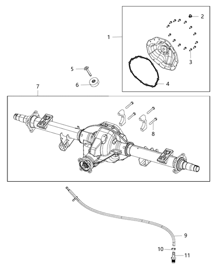 2015 Ram 3500 Housing-Rear Axle Diagram for 68284032AA