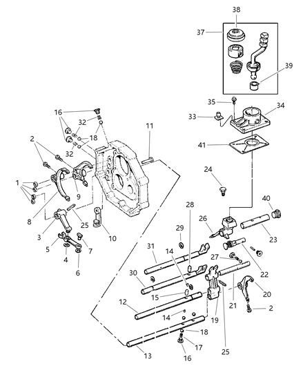 1997 Jeep Wrangler Fork & Rail Diagram 2