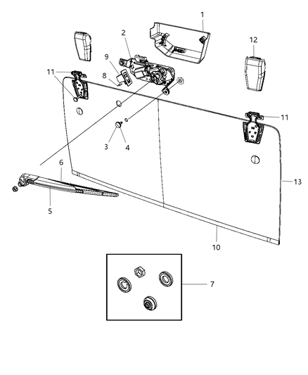 2007 Jeep Wrangler Arm&Blade-Rear WIPER Diagram for 68002490AB