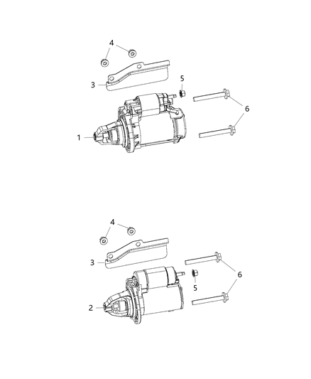 2014 Ram 1500 Engine Starter Diagram for R4801852AB