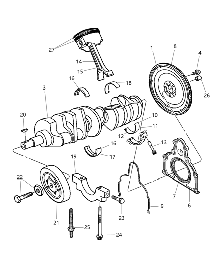 2003 Dodge Viper Bearing Pkg-Connecting Rod Diagram for 5093018AA