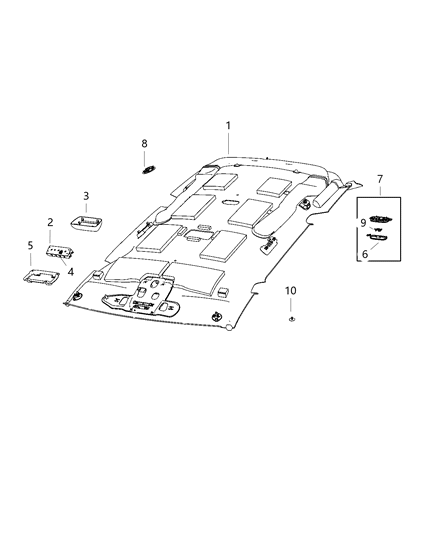 2020 Dodge Grand Caravan Headliners Diagram