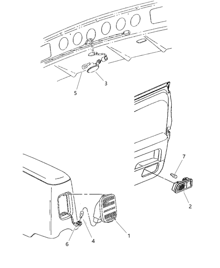 1997 Chrysler Sebring Lamps - Cargo-Dome-Courtesy-Trunk Diagram