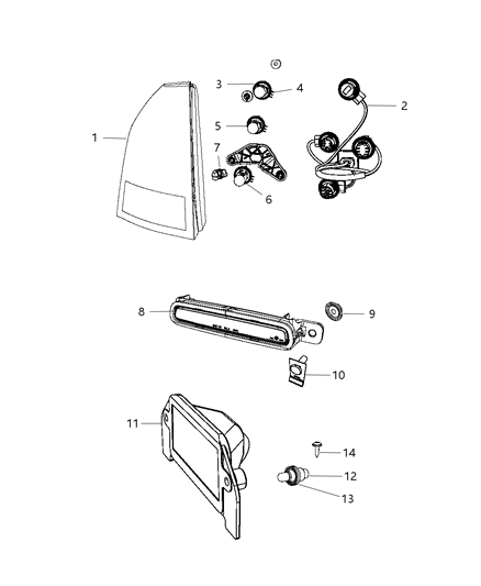 2010 Chrysler 300 Lamp-Tail Stop Turn Diagram for 4806381AC