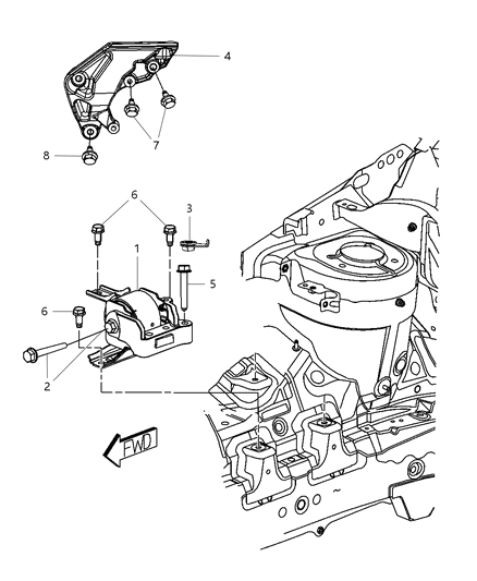 2009 Dodge Caliber Engine Mounting Diagram 15