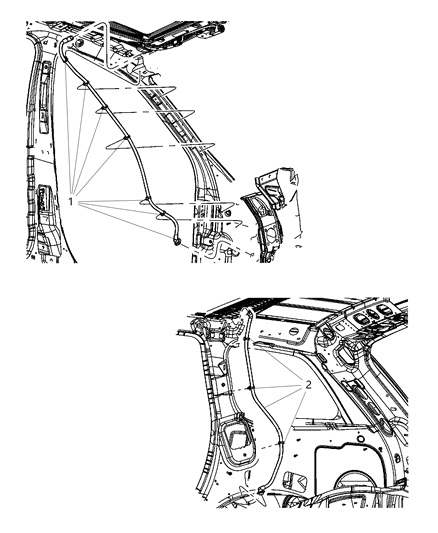 2020 Jeep Grand Cherokee Sunroof Drain Hoses Diagram