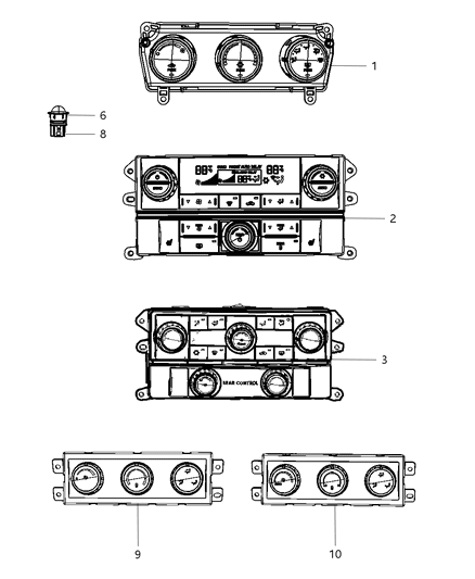 2009 Chrysler Town & Country A/C & Heater Controls Diagram