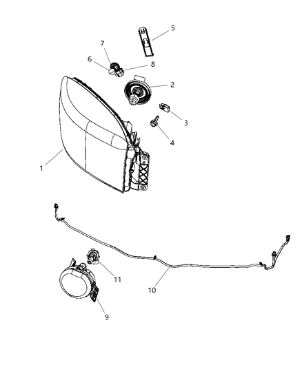 2011 Ram 2500 Lamps, Front Diagram