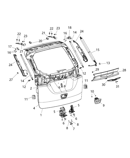 2018 Chrysler Pacifica Handle-LIFTGATE Diagram for 5RP06PTEAC