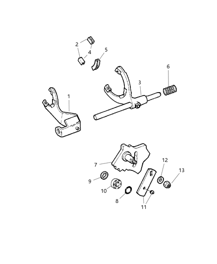 2007 Dodge Ram 2500 Lever-Transfer Case Diagram for 5134449AA