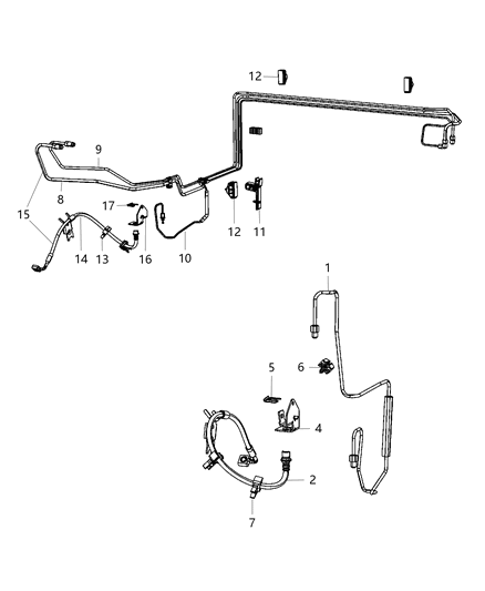 2013 Dodge Charger Front Brake Lines & Hoses Diagram 2