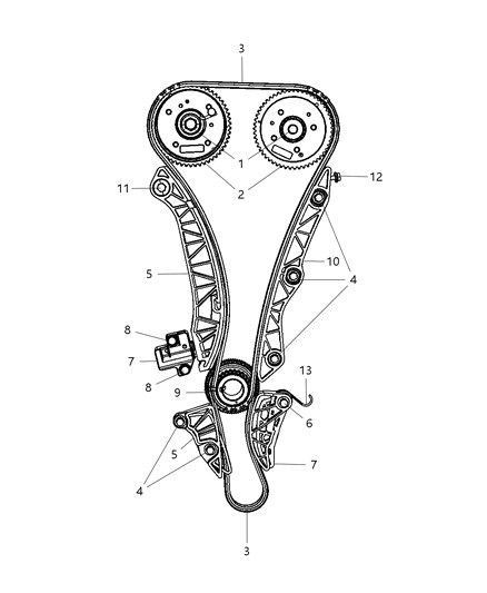 2009 Dodge Caliber Sprocket-Crankshaft Diagram for 4884756AB