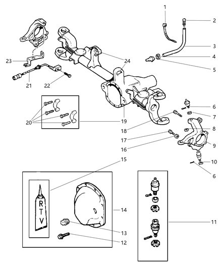 1999 Jeep Cherokee Housing - Front Axle Diagram 2