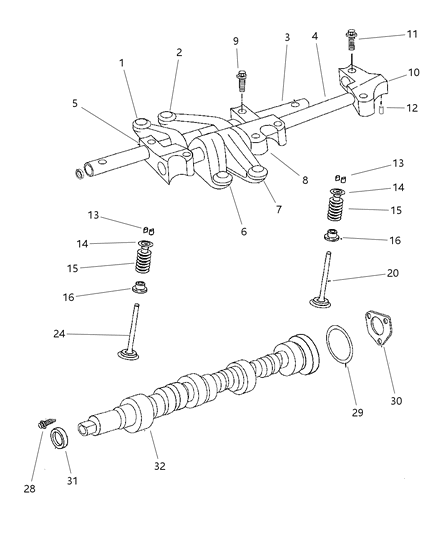 1997 Chrysler LHS Camshaft & Valves Diagram 2