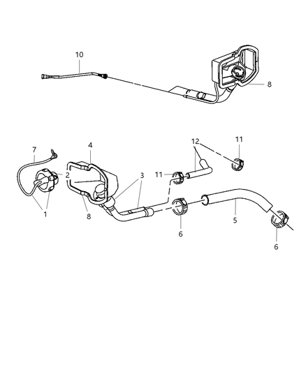 2008 Dodge Ram 2500 Hose-Fuel Filler Diagram for 52028971AA