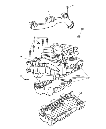 2003 Dodge Ram 2500 Manifolds - Intake & Exhaust Diagram 2