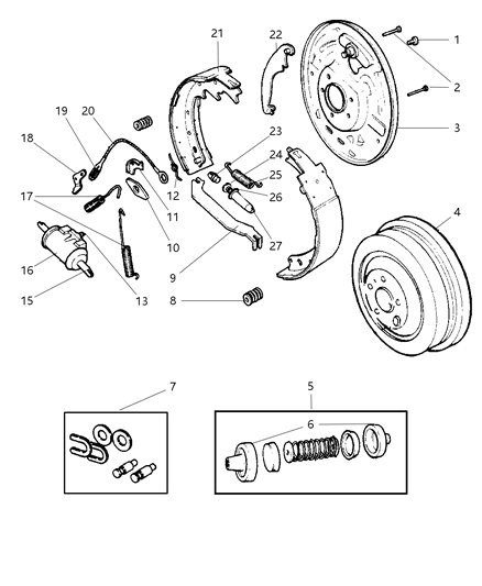 1997 Dodge Ram Van Rear Brakes Diagram 1