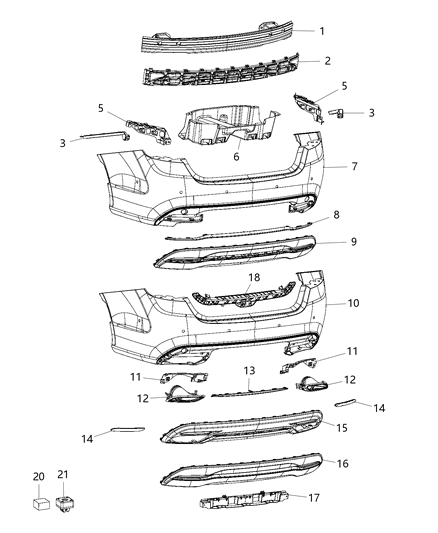 2017 Chrysler 200 ABSORBER-Rear Energy Diagram for 68096067AA