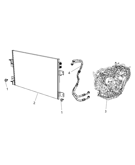 2010 Jeep Compass Transmission Oil Cooler & Lines Diagram