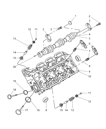 2006 Jeep Commander Camshaft & Valves Diagram 1