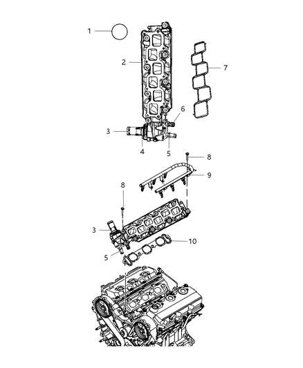 2007 Dodge Nitro Intake Manifold & Mounting Diagram 3