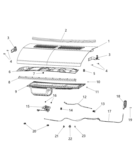 2015 Ram ProMaster 3500 SILENCER-Hood Diagram for 68188633AC