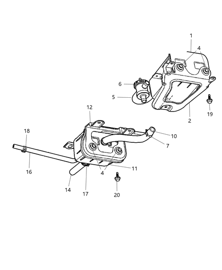 2002 Chrysler Voyager Bracket-Vapor CANISTER Diagram for 4861441AA