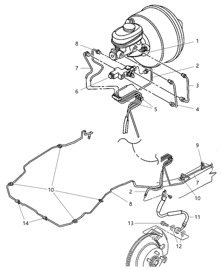 2002 Jeep Wrangler Brake Lines & Hoses, Front Diagram 2