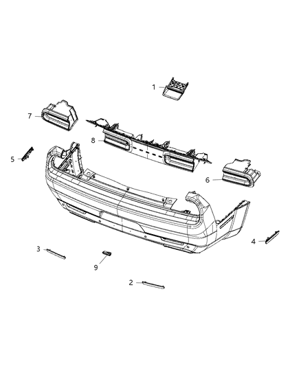 2019 Dodge Challenger Lamp-Tail Stop Backup Diagram for 68404882AA