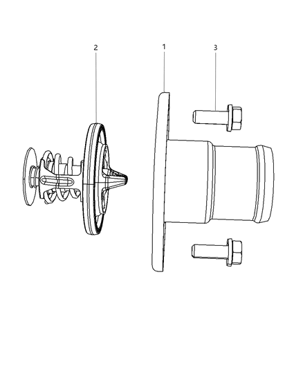 2008 Dodge Ram 3500 Cab Chassis Thermostat & Related Parts Diagram 1