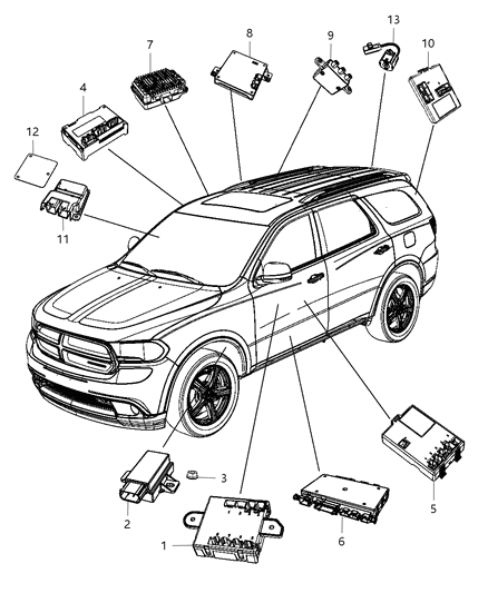 2013 Dodge Durango Module-Transfer Case Control Diagram for 56029423AJ