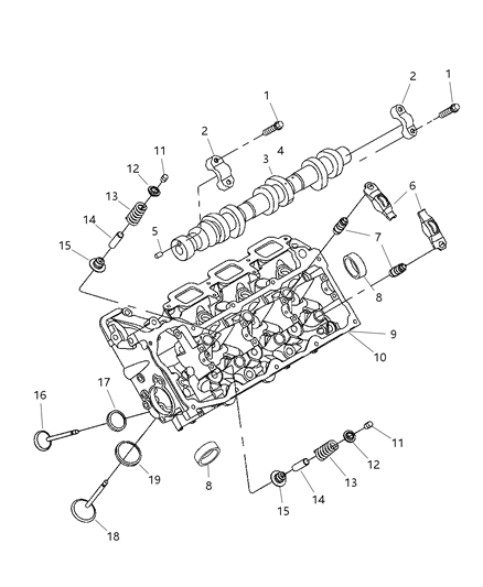 2006 Dodge Dakota Camshaft & Valves Diagram 1