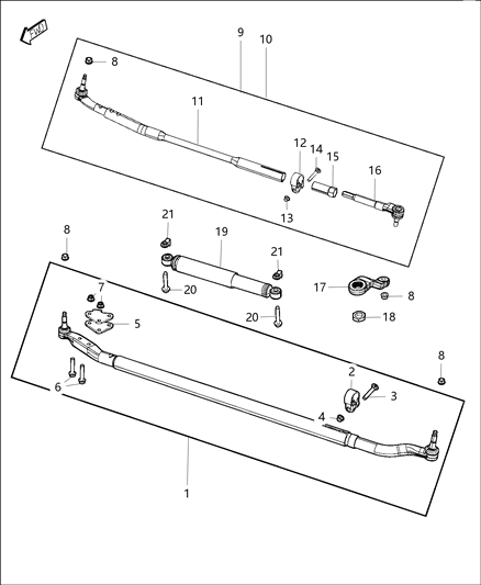 2019 Ram 2500 Tie Rod E-Outer Diagram for 5154992AF