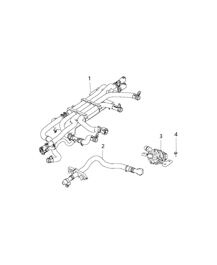 2020 Chrysler Voyager Auxiliary Coolant Pump Diagram for 68237836AA