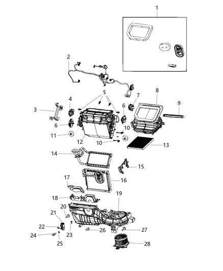 2020 Jeep Gladiator A/C & Heater Unit Diagram 2