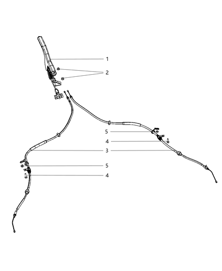 2009 Dodge Avenger Park Brake Lever & Cables Diagram