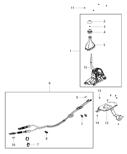 2015 Dodge Dart Boot-Gear Shift Lever Diagram for 68087184AD