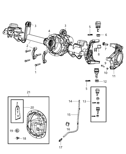 2010 Jeep Wrangler Housing-Axle Diagram for 68017192AA