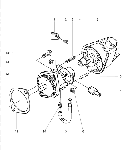 1998 Dodge Ram 2500 Quad & Club Cab Power Steering Pump & Mounting Diagram 2
