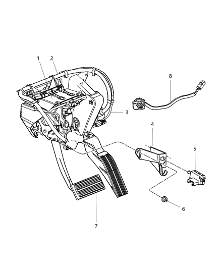 2007 Dodge Grand Caravan Pad-Pedal Diagram for 5134311AA