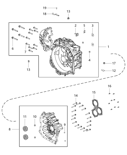 2015 Ram ProMaster 1500 Bracket-Transmission Wiring Support Diagram for 68188127AA