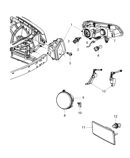 2012 Chrysler 300 Headlamp Diagram for 68042155AE