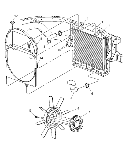 2005 Dodge Dakota Hose-Radiator Diagram for 52029283AC