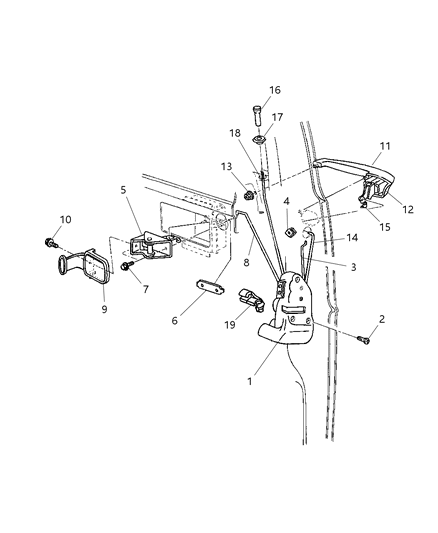 1997 Dodge Ram Van Latch Cargo Door Diagram for 55346794