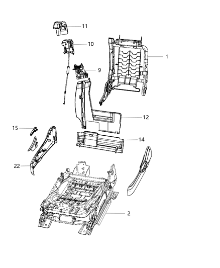 2014 Chrysler 200 Bar-Seat ADJUSTER Handle Diagram for 68024926AA